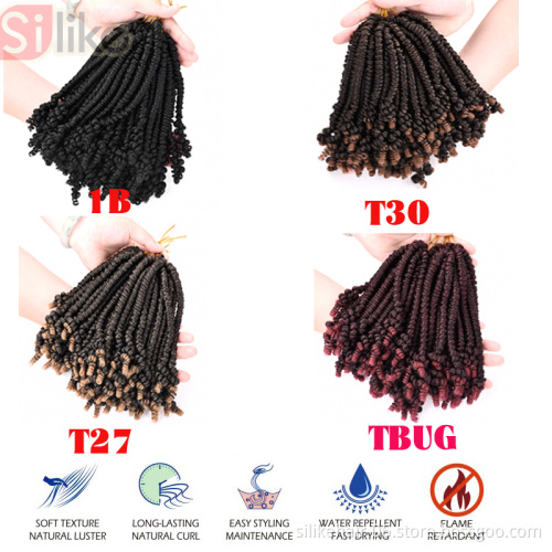 Spring Twist Crochet Hair Extensions Ombre Colors Crochet Braids Bomb Twist Hair Synthetic Crochet Braiding Hair